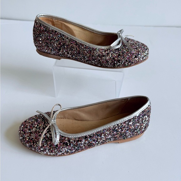 Lili Shoes Diana Glitter Silver Ballet Flats Multicolor Girls EU 31 US 13 w/Box
